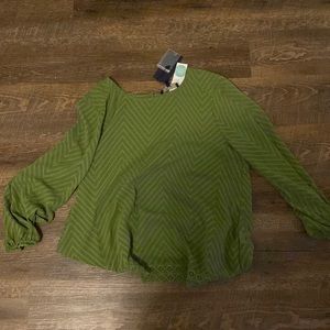 Esclair top, large petite, olive green